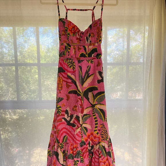 FARM Rio Dresses & Skirts - FARM Rio Pink Tropical Print Maxi Dress